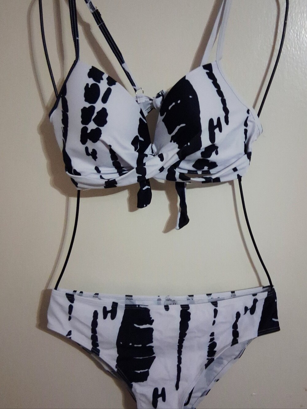 Black & White Tied Eye Two-Piece Bikini